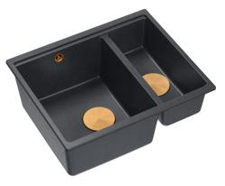 Quadri Newport II antracit 1,5 pomivalno korito granit nadgradno in vgradno pomivalno korito 555x460mm s kovinskim čepom 1208967474