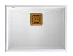 Quadri Quadrangle bel granit podvgradni umivalnik 55x42cm s bakrenim čepom 1208967478
