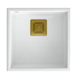 Quadri Quadrangle bel granit podvgradni umivalnik 42x42 cm z zlato zaporko 1208967489