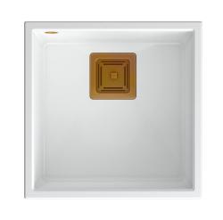 Quadri Quadrangle bel granit podvgradni pomivalnik 42x42cm s bakrenim čepom 1208967490