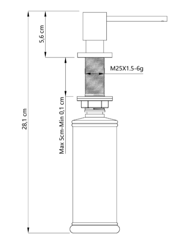 Quadri Luxor Vgrajen dozirnik mila baker, polnjenje od zgoraj 1208967510