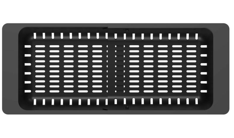 Quadri zwart verstelbare restenbakje 320/460 x 185mm voor spoelbakken 1208967541