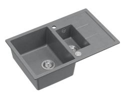 Quadri Brenton siva granitna nadgradna pomivalna korita z odcejalnikom 78x50cm z inox čepom 1208967559