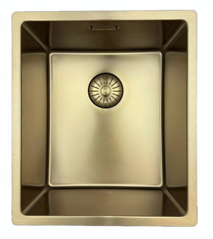 Pure.Sink Prestige pomivalno korito 34x40 cm PVD Zlato 10 mm radijus za podgradnjo, vgradnjo na ravni in nadgradnjo PPG3440-60