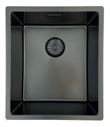 Pure. Sink Prestige pomivalno korito PVD gun metal 34x40 cm 10 mm radijus, vgradna, ploskovgradna in nadgradna montaža PPG3440-61