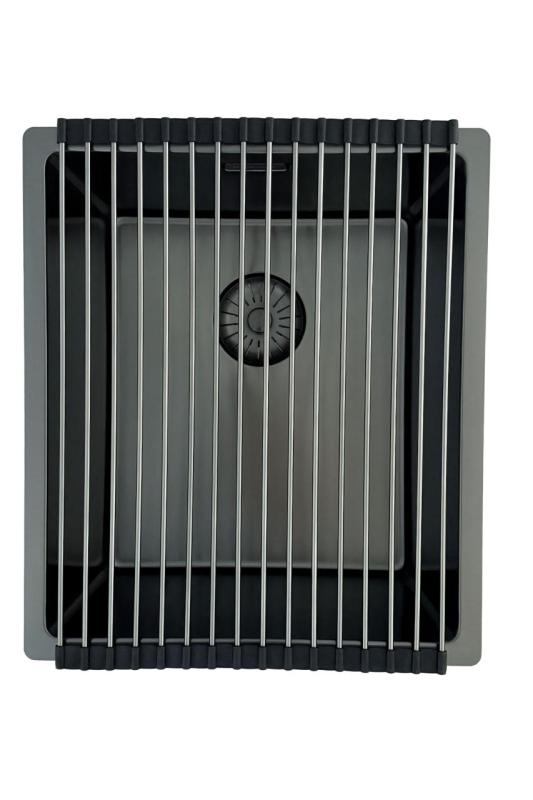 Pure. Sink Prestige pomivalno korito PVD gun metal 34x40 cm 10 mm radijus, vgradna, ploskovgradna in nadgradna montaža PPG3440-61