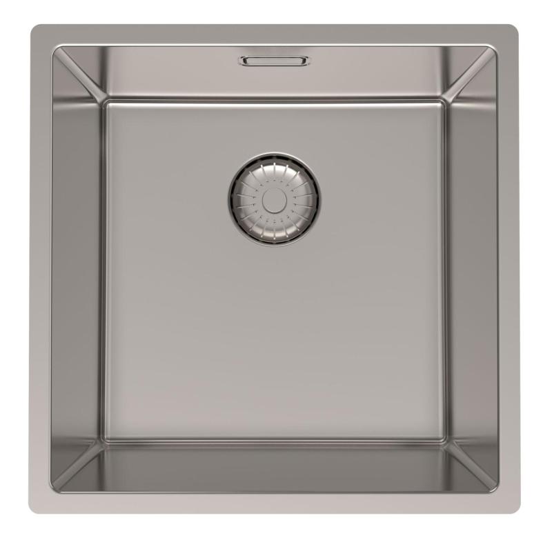 Pure.Sink Prestige roestvrijstalen spoelbak 40x40 cm 10 mm radius onderbouw, vlakbouw en opbouw PPG4040-02