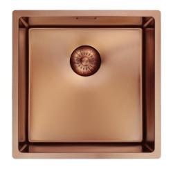 Pure.Sink Prestige umivalnik 40x40 cm PVD Baker, radij 10 mm, za vgradnjo pod pult, vgradnjo na ravno in nadgradnjo PPG4040-62