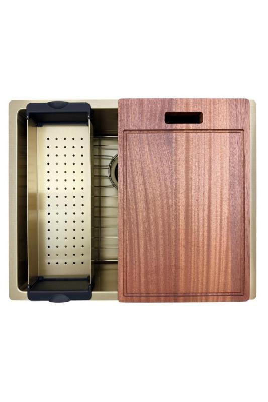 Pure.Sink Prestige pomivalno korito 50x40 cm PVD Zlato 10mm radijus podvgradnja, poravnana vgradnja in nadvgradnja PPG5040-60