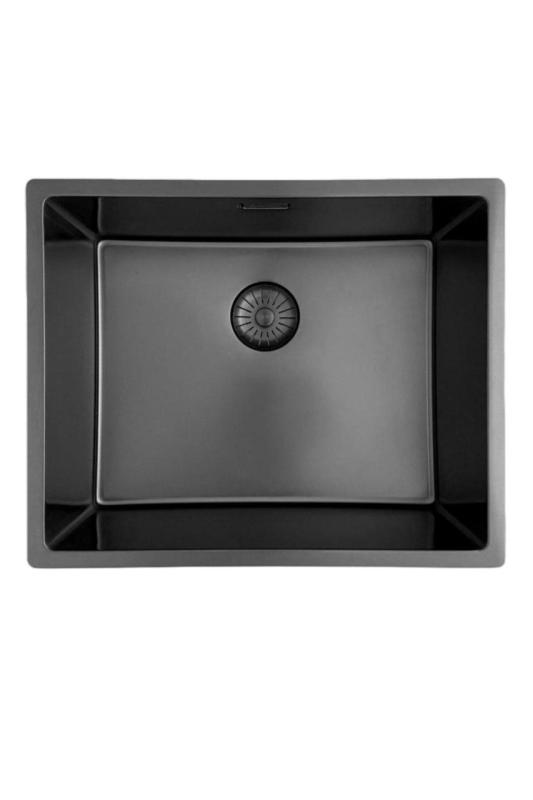 Pure.Sink Prestige pomivalno korito 50x40 cm PVD Gun Metal 10mm radijus za vgradnjo pod pult, v ravnini s pultom in na pult PPG5040-61