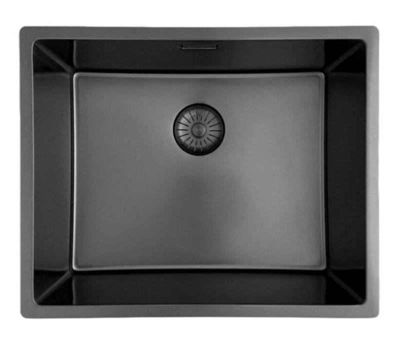 Pure.Sink Prestige pomivalno korito 50x40 cm PVD Gun Metal 10mm radijus za vgradnjo pod pult, v ravnini s pultom in na pult PPG5040-61