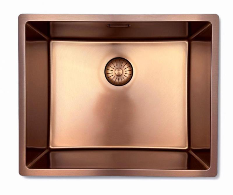 Pure.Sink Prestige pomivalno korito 50x40 cm PVD baker 10 mm radijus podvgradnja, ravna vgradnja in nadgradnja PPG5040-62