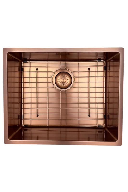 Pure.Sink Prestige pomivalno korito 50x40 cm PVD baker 10 mm radijus podvgradnja, ravna vgradnja in nadgradnja PPG5040-62