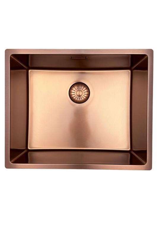 Pure.Sink Prestige pomivalno korito 50x40 cm PVD baker 10 mm radijus podvgradnja, ravna vgradnja in nadgradnja PPG5040-62