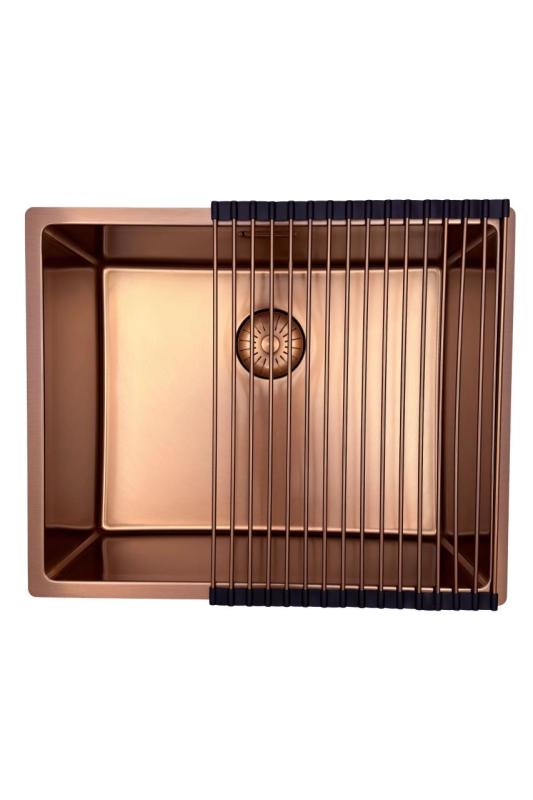 Pure.Sink Prestige pomivalno korito 50x40 cm PVD baker 10 mm radijus podvgradnja, ravna vgradnja in nadgradnja PPG5040-62
