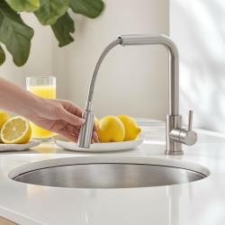 Pure.Sink Elite Steel Spark-S kuhinjska pipa iz nerjavečega jekla z izvlečno cevjo PS8041-02