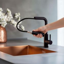 Pure.Sink Elite Steel Spark-S kuhinjska armatura Mat črna z izvlečno cevjo PS8041-10