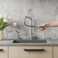 Pure.Sink Elite Steel Crystal-S kuhinjska pipa nerjaveče jeklo z izvlečno cevjo PS8050-02