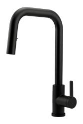 Pure.Sink Elite Steel Crystal-S kuhinjska armatura Črna mat z izvlečno izlivno cevjo PS8050-10
