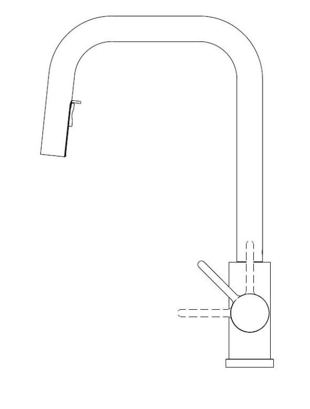 Pure.Sink Elite Steel Crystal-S kuhinjska armatura Črna mat z izvlečno izlivno cevjo PS8050-10
