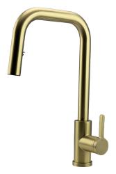 Pure.Sink Elite Steel Crystal-S kuhinjska pipa PVD brušeno zlato z izvlečno izlivno cevjo PS8050-60