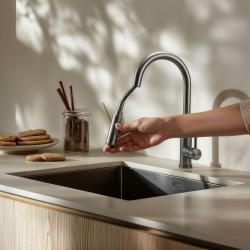 Pure.Sink Elite Steel Stream-S kuhinjska pipa iz nerjavečega jekla z izvlečnim izlivom PS8045-02