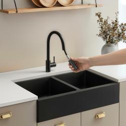 Pure.Sink Elite Steel Stream-S kuhinjski pipa Mat črna z izvlečno cevjo PS8045-10
