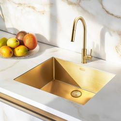 Pure.Sink Elite Steel Stream-S kuhinjska pipa PVD brušeno zlato z izvlečnim izlivom PS8045-60