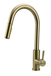 Pure.Sink Elite Steel Stream-S kuhinjska pipa PVD brušeno zlato z izvlečnim izlivom PS8045-60