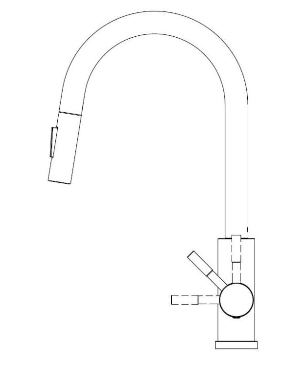 Pure.Sink Elite Steel Stream-S kuhinjska pipa PVD brušeno zlato z izvlečnim izlivom PS8045-60