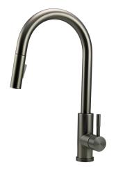 Pure.Sink Elite Steel Stream-S kuhinjska armatura PVD pištolsko jeklo z izvlečno cevjo PS8045-61