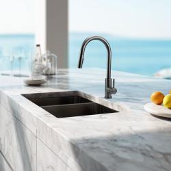 Pure.Sink Elite Steel Stream-S kuhinjska armatura PVD pištolsko jeklo z izvlečno cevjo PS8045-61
