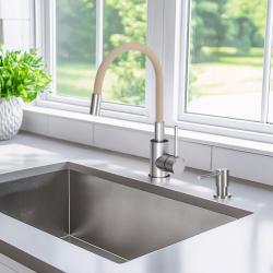 Quadri Bristol Kuhinjska Armatura RVS z Gibko Bež Izlivom 1208967664