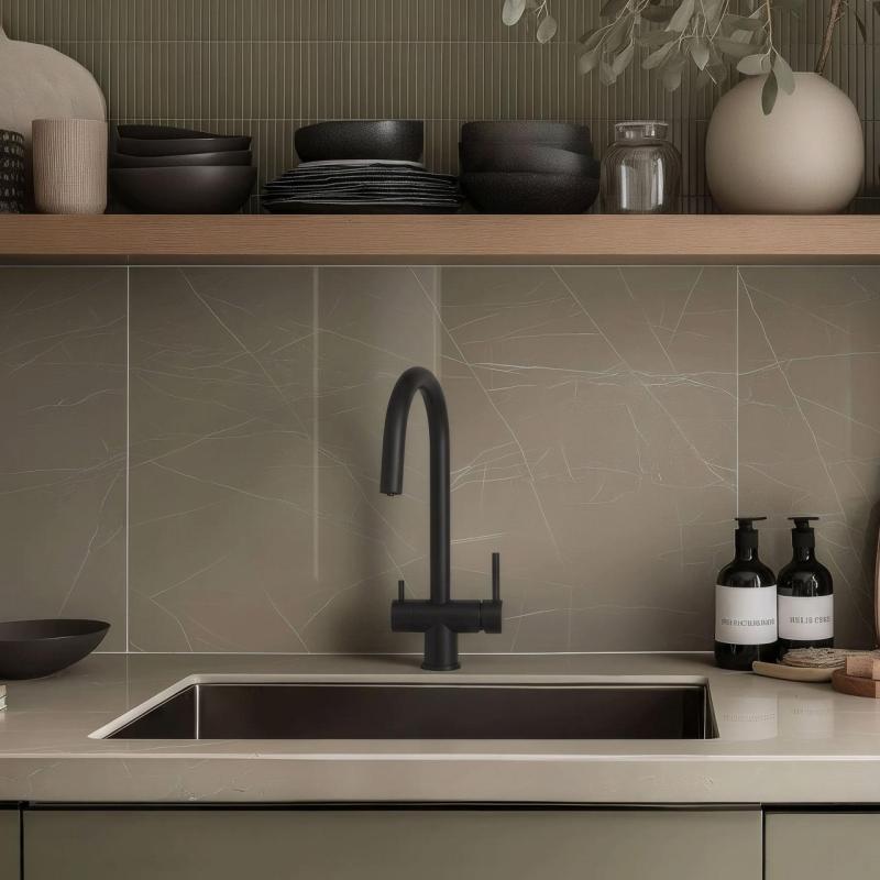 Quadri Leichester Kuhinjska Pipa Črna 3-smerna z dodatnim priključkom za filtrirano vodo 1208967671