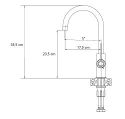Quadri Lancaster Kuhinjska Mešalna Pipa PVD Baker z Vrtljivim Izlivom 1208967684