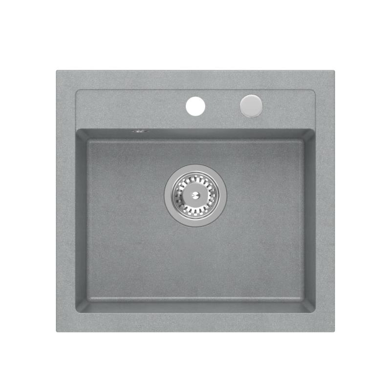 Quadri London Granit Siva Pomivalno korito 50x47cm z odprtino za pipo Nadgradnja - 1208967727