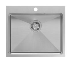 Aquadesign Clara RVS Pomivalno korito 55x48cm Vgradnja z odprtino za pipo in RVS čep - 1208967756