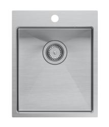 Aquadesign Clara RVS pomivalno korito 40x50 cm nadgradnja z odcejalnikom in inox čepom - 1208967757