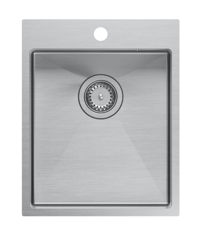 Aquadesign Clara RVS pomivalno korito 40x50 cm nadgradnja z odcejalnikom in inox čepom - 1208967757