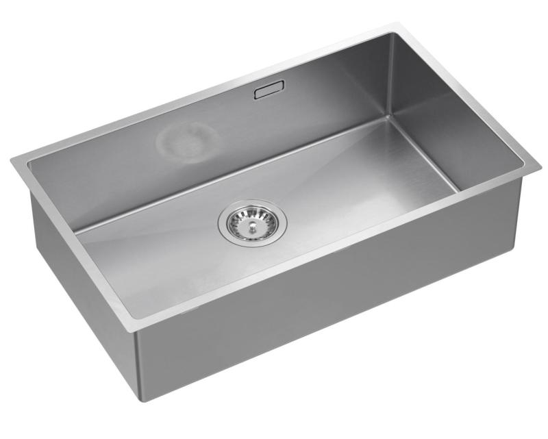 Aquadesign Zara RVS Umetni umivalnik 74x44cm Podgradnja, Ravna vgradnja in Nadgradnja z RVS Čepom - 1208967758