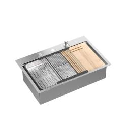 Aquadesign Vesta RVS Pomivalno Korito 76x49cm Nadgradnja in Vgradnja z Odtokovno Omrežno Ploščo, vključno z RVS Čepom in Dodatki - 1208967762