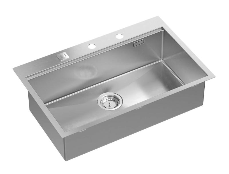 Aquadesign Vesta RVS Pomivalno Korito 76x49cm Nadgradnja in Vgradnja z Odtokovno Omrežno Ploščo, vključno z RVS Čepom in Dodatki - 1208967762