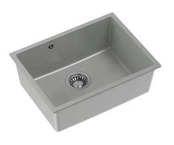 Quadri Elston Siva Granitna Podgradna Pomivalno Korito 495x360mm z Nerjavečo Jekleno Čepko 1208967773