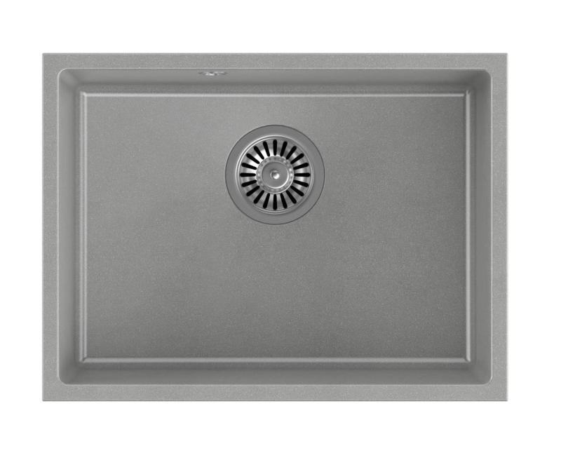 Quadri Elston Siva Granitna Podgradna Pomivalno Korito 495x360mm z Nerjavečo Jekleno Čepko 1208967773