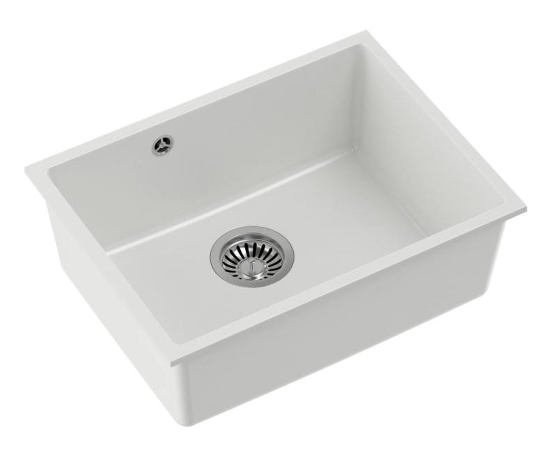 Quadri Elston Bela Granit Podvgradni Pomivalno Korito 495x360 mm z Nerjavečo Jekleno Čepom 1208967774