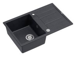 Quadri Sheffield Antracit Granitno Nadgradno Pomivalno Korito 78x50cm z Odtoknim Delom in Inox Čep - 1208967794