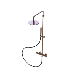 Waterevolution Flow termostatska prha s tropsko prho PVD brušeni baker 250mm okrogli T141TNR25CPE