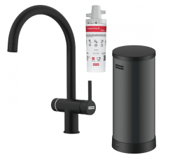 Franke Maris water hub 7L kotel 3-1 z elektronsko pipo za vrelo vodo na dotik, mat črna 160.0713.604