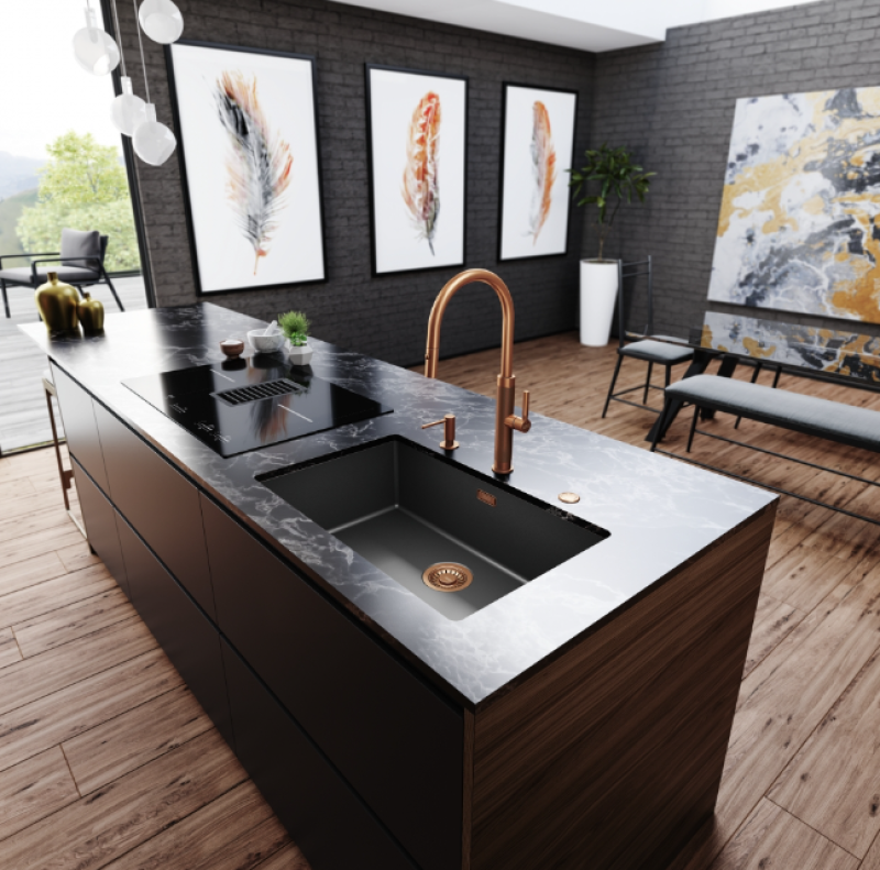 Franke Mythos Masterpiece Kuhinjska Pipa Baker z J-Izlivom in Izvlečno Prho - 115.0711.557