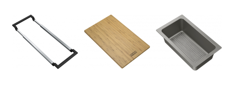 Franke Universalni Pripomoček All-In Set 1 - Rezkalna deska, Plastična Vložna Posoda in Teleskopski Most 112.0655.481